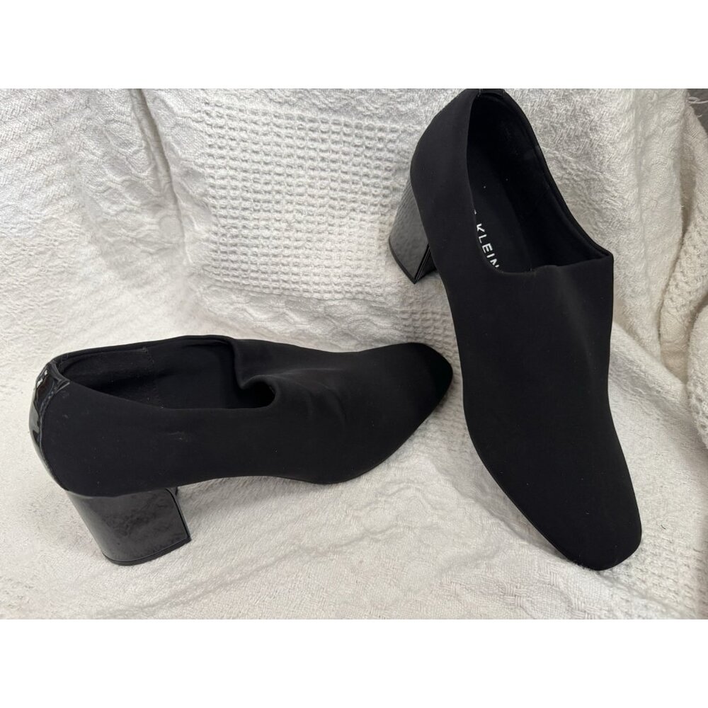 Anne Klein IFlex Black Patent Trim Block Heel Pump Women’s Shoes 11 M NEW